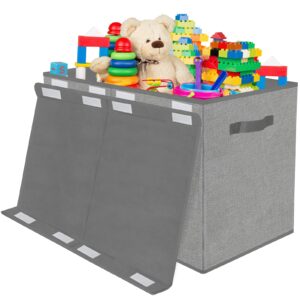 homyfort Large Toy Box Chest for Kids Boys,Collapsible Toy Bin Storage Organizer Basket with Lids for Blanket,Toys,Toddler,Nursery,Playroom (Grey)