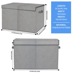 homyfort Large Toy Box Chest for Kids Boys,Collapsible Toy Bin Storage Organizer Basket with Lids for Blanket,Toys,Toddler,Nursery,Playroom (Grey)