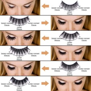 30 Pairs of 3D 6D False Eyelashes Kit Dramatic Soft Thick Handmade False Eyelashes with 6 Kinds Different Density for Women and Girls Natural Look