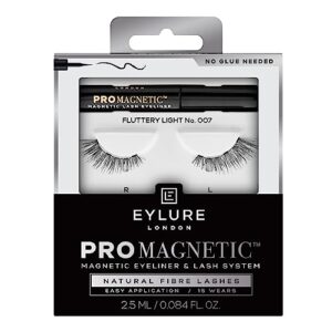 eylure promagnetic eyeliner & lash kit, no 007 natural fiber eyelashes, black