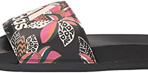 adidas Women's Adilette Comfort Slides Sandal, Core Black/Wonder White/Core Black, 6