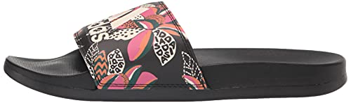 adidas Women's Adilette Comfort Slides Sandal, Core Black/Wonder White/Core Black, 6