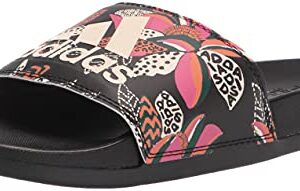 adidas Women's Adilette Comfort Slides Sandal, Core Black/Wonder White/Core Black, 6