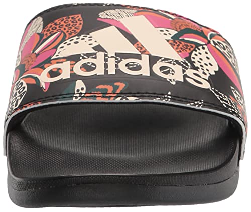 adidas Women's Adilette Comfort Slides Sandal, Core Black/Wonder White/Core Black, 6