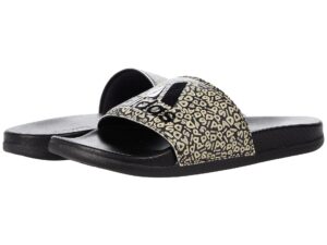 adidas women's adilette comfort slides sandal, core black/core black/wonder white, 6