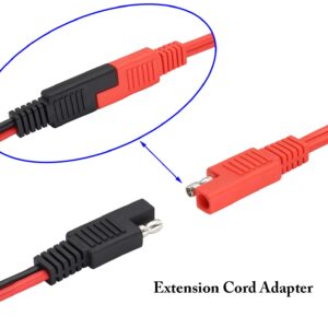 zdyCGTime SAE Extension Cord，Battery Extenstion Cable SAE to SAE Extension Cable Quick Disconnect Wire Harness SAE Power Cable with Waterproof Cap,for Automotive, Solar Panel Panel 18AWG 1m/3ft