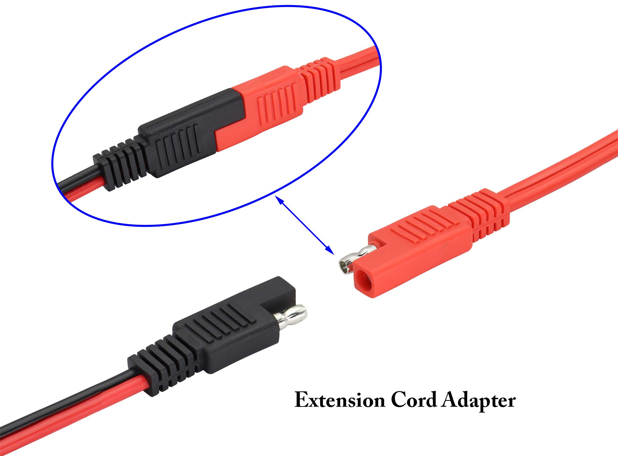 zdyCGTime SAE Extension Cord，Battery Extenstion Cable SAE to SAE Extension Cable Quick Disconnect Wire Harness SAE Power Cable with Waterproof Cap,for Automotive, Solar Panel Panel 18AWG 1m/3ft