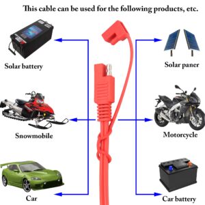 zdyCGTime SAE Extension Cord，Battery Extenstion Cable SAE to SAE Extension Cable Quick Disconnect Wire Harness SAE Power Cable with Waterproof Cap,for Automotive, Solar Panel Panel 18AWG 1m/3ft