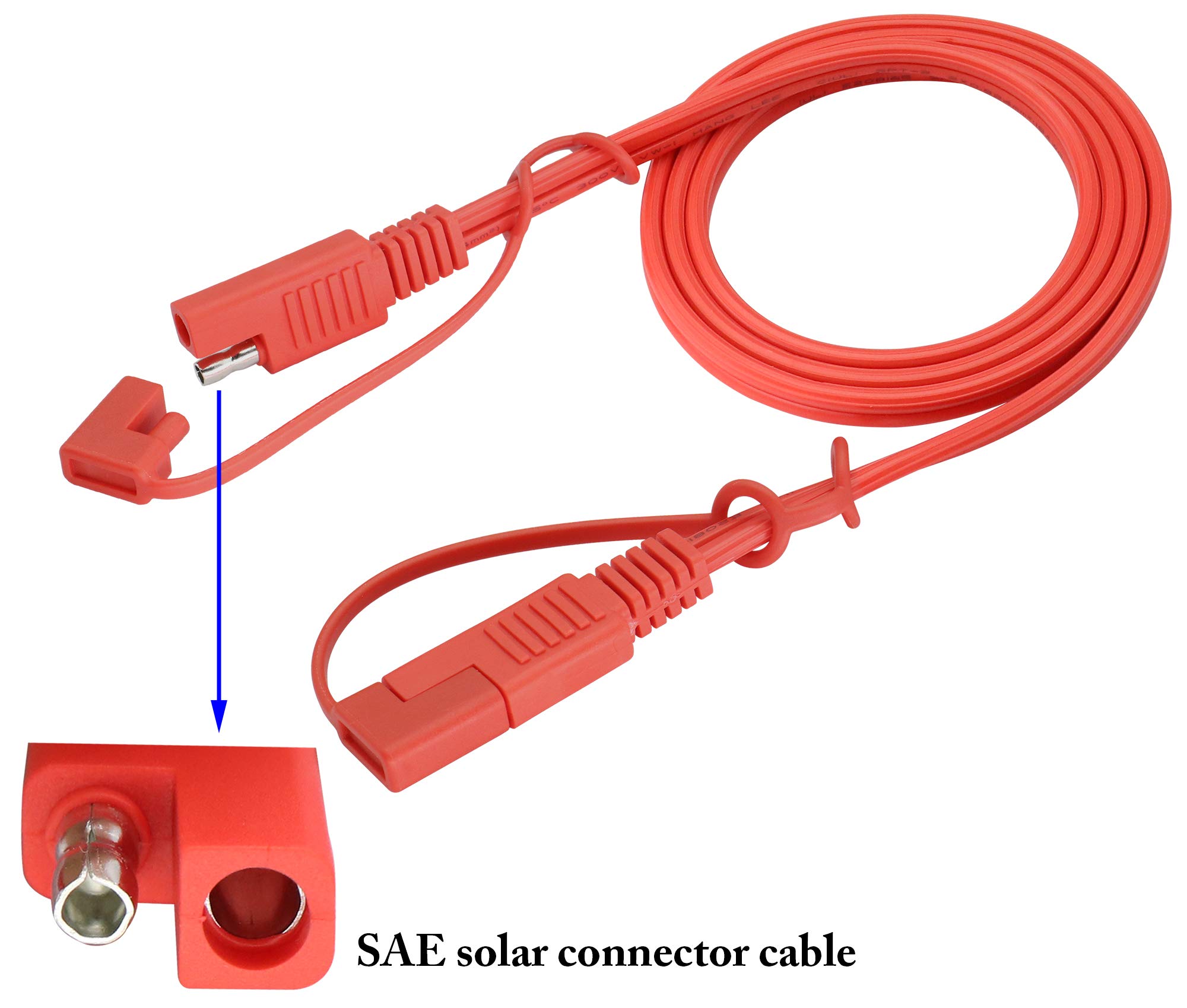 zdyCGTime SAE Extension Cord，Battery Extenstion Cable SAE to SAE Extension Cable Quick Disconnect Wire Harness SAE Power Cable with Waterproof Cap,for Automotive, Solar Panel Panel 18AWG 1m/3ft