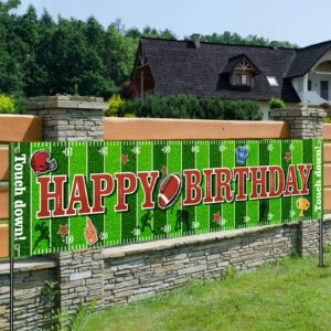 football birthday party decorations birthday sports themed backdrop banner supplies super football game fan supplies game sports fan birthday party supplies boy favors (70.8 x 15.7 inch)