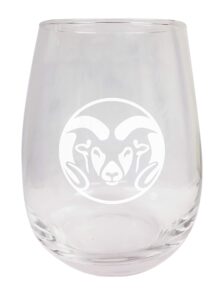 r and r imports colorado state rams etched stemless wine glass 15 oz 2-pack officially licensed collegiate product