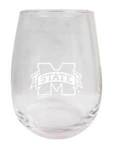 r and r imports mississippi state bulldogs etched stemless wine glass 15 oz 2-pack officially licensed collegiate product