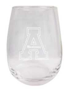 r and r imports appalachian state etched stemless wine glass 15 oz 2-pack officially licensed collegiate product