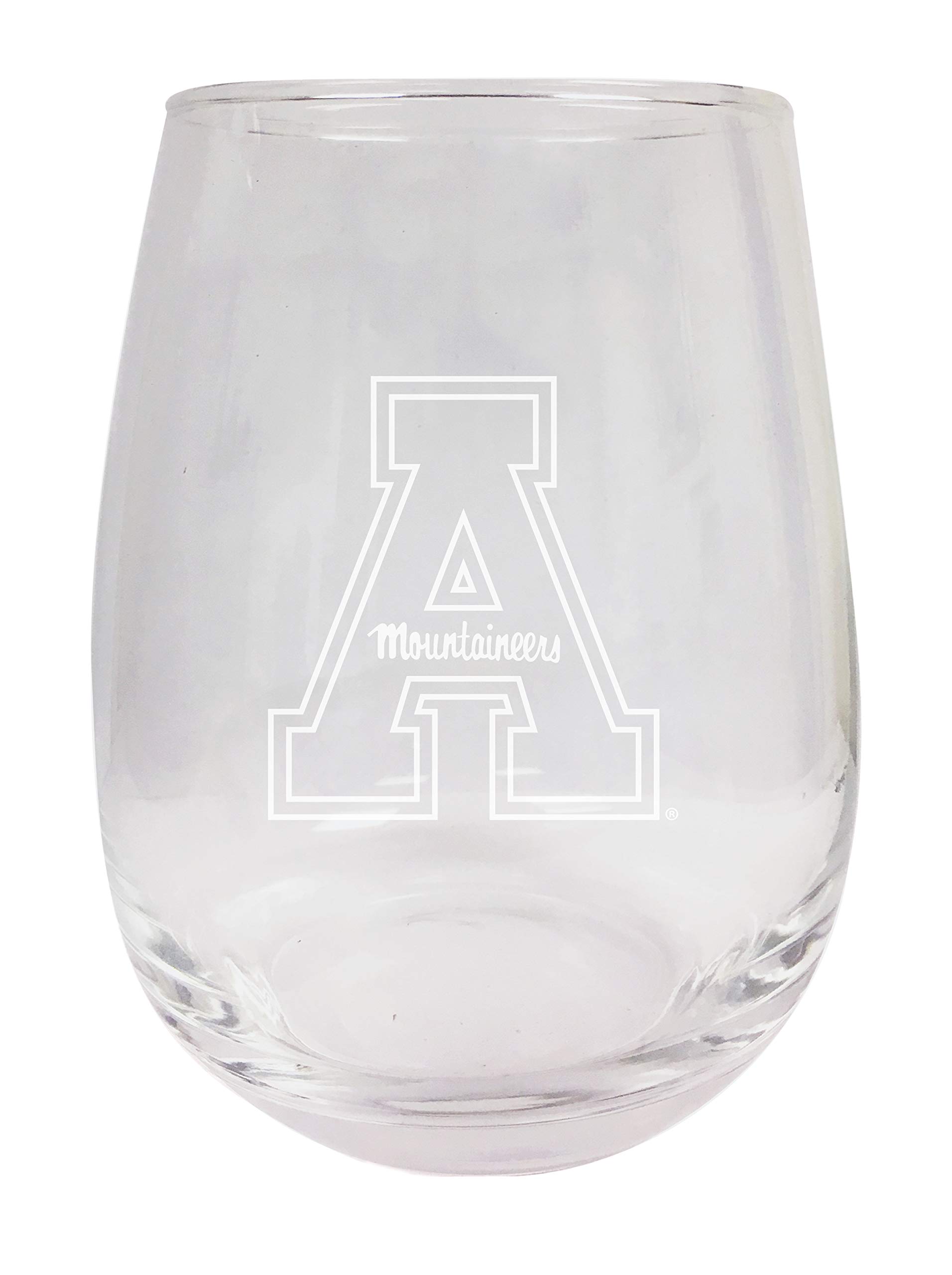 R and R Imports Appalachian State Etched Stemless Wine Glass 15 oz 2-Pack Officially Licensed Collegiate Product