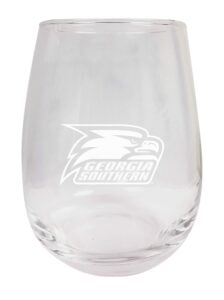 r and r imports georgia southern eagles etched stemless wine glass 15 oz 2-pack officially licensed collegiate product