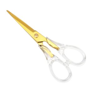gold scissors clear acrylic scissors 6.5" craft office professional shears for home school office desk accessories stationery supplies (clear acrylic scissors, gold)
