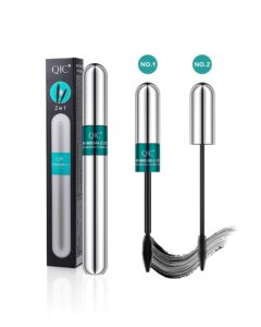 4d silk fiber lash mascara, 2 in 1 thrive mascara for natural lengthening and thickening effect(pack of dark cyan)