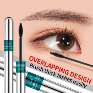 4D Silk Fiber Lash Mascara, 2 in 1 Thrive Mascara For Natural Lengthening And Thickening Effect(Pack of Dark Cyan)