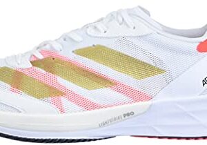 adidas Adizero Adios 6 Running Shoe - Women's FTW White/Gold Metallic/Solar Red, 6.5