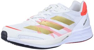 adidas adizero adios 6 running shoe - women's ftw white/gold metallic/solar red, 6.5