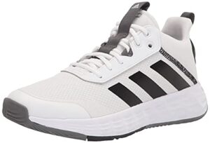 adidas men's own the game 2.0 basketball shoe, white/black/grey, 10