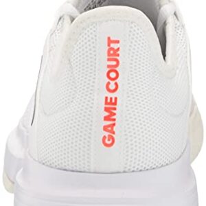 adidas Women's Gamecourt Tennis Shoe, White/Black/Solar Red, 8.5