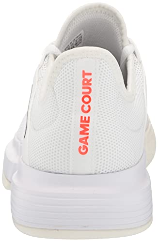 adidas Women's Gamecourt Tennis Shoe, White/Black/Solar Red, 8.5