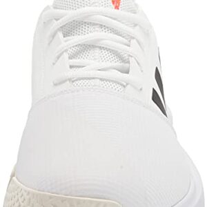 adidas Women's Gamecourt Tennis Shoe, White/Black/Solar Red, 8.5