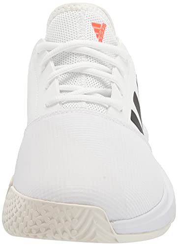 adidas Women's Gamecourt Tennis Shoe, White/Black/Solar Red, 8.5