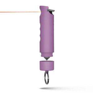 guard dog pepper spray with window breaker | 3-in-1 car safety tool | self defense keychain | maximum strength | 16 feet distance defense (lilac)