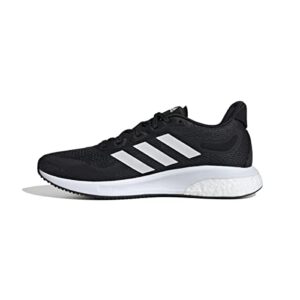 adidas women's supernova running shoe, black/white/halo silver, 8.5