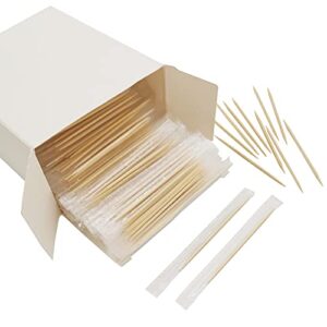 blue top wood bamboo individually cello wrapped toothpicks 2.5inch pack 1000 high-class appetizer picks sturdy food pick for appetizers cocktails fruit olive picks.