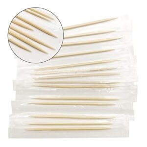 BLUE TOP Wood Bamboo Individually Cello Wrapped Toothpicks 2.5Inch Pack 1000 High-class Appetizer Picks Sturdy Food Pick for Appetizers Cocktails Fruit Olive picks.