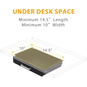 Gome Under Desk Pull-Out Drawer - Storage Organizer Office Mounted, Easy Slide-Out Pencil Drawer for Saving Space, Under Flat-Top Desk Storage Ideal for Sit-Stand Workstation