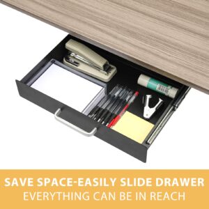 Gome Under Desk Pull-Out Drawer - Storage Organizer Office Mounted, Easy Slide-Out Pencil Drawer for Saving Space, Under Flat-Top Desk Storage Ideal for Sit-Stand Workstation