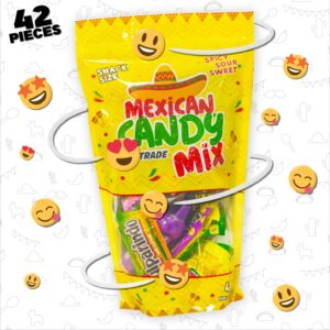 Mexican Candy Mix Assortment Snack (42 Count) Dulces Mexicanos Variety Of Best Sellers Spicy, Sweet, and Sour Bulk candies, Includes Luca, Pelon, Pulparindo, Rellerindo, by JVR TRADE