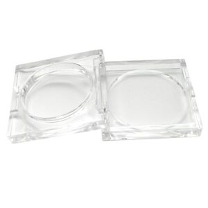 4 pcs transparent empty powder case refillable cosmetic container jar for makeup shading powder blush eyeshadow, 4.5g