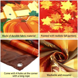 Thanksgiving Decoration Photo Backdrop Fall Maple Trees Door Cover Harvest Background for Thanksgiving Fall Harvest Party Decoration Supplies, 6 x 3 Feet