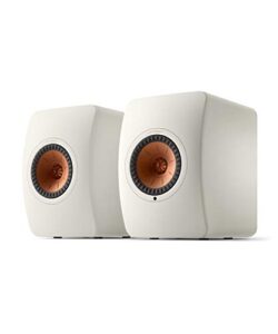 kef ls50 wireless ii powered bookshelf speakers - pair (mineral white)