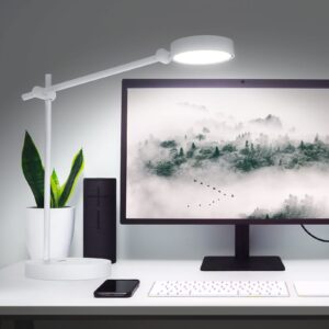 sansi led desk lamps for office, eye-caring no blue light touch control desk lamp with 6 brightness levels, 4 modes with memory function, 10w 950 lumens modern table lamp for home reading, white