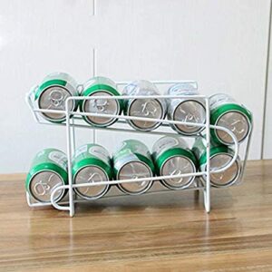 AUSUKY 2 Tier Metal Can Dispenser Refrigerator Beverage Rack Storage Holder for Soda Beer Coke