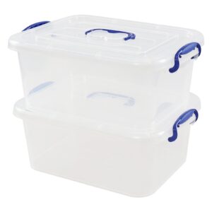asking 8 l clear storage latch box with handle, 2-pack plastic storage boxes