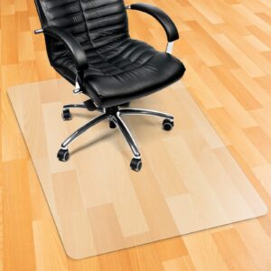 kuyal chair mat for hardwood floor,36 x 48 inches rectangle desk durable wood/tile protection mat for rolling chairs, non-studded bottom, 2.1mm thickness
