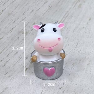 MAOMIA 8 Pcs Cow Figures for Kids, Animal Toys Set Cake Toppers, Cow Fairy Garden Miniature Figurines Collection Playset for Christmas Birthday Gift Desk Decoration