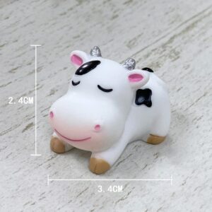 MAOMIA 8 Pcs Cow Figures for Kids, Animal Toys Set Cake Toppers, Cow Fairy Garden Miniature Figurines Collection Playset for Christmas Birthday Gift Desk Decoration