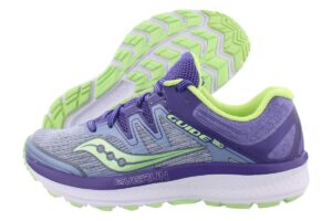saucony guide iso running womens shoes size 7, color: fog/purple/mint