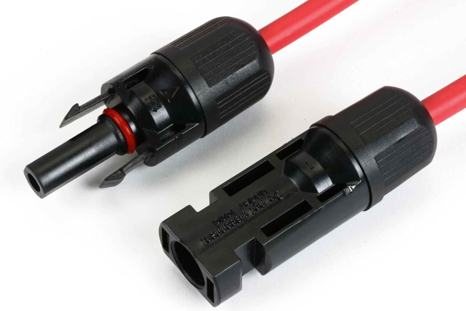 TEMCo 50ft 12 AWG Pair Solar Panel Extension Cables with M-F Solar Connector Ends (1 Black + 1 Red) Qty:1