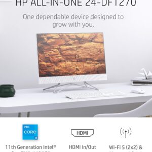 HP All-in-One Desktop PC, 11th Gen Intel Core i5-1135G7 Processor, 8 GB RAM, 512 GB SSD Storage, Full HD 23.8” Touchscreen, Windows 10 Home, Remote Work Ready, Mouse and Keyboard (24-df1270, 2021)