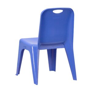 Flash Furniture 2 Pack Blue Plastic Stackable School Chair with Carrying Handle and 11" Seat Height