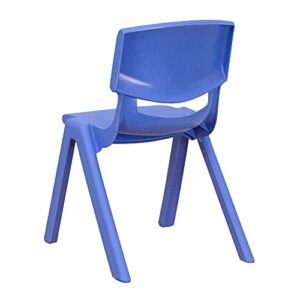 Flash Furniture 4 Pack Blue Plastic Stackable School Chair with 12'' Seat Height